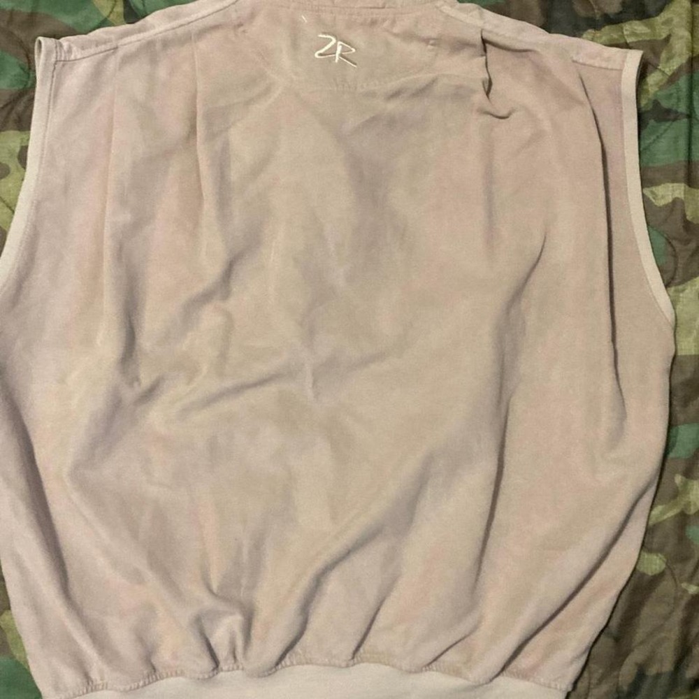Zero restriction vintage 80s poly golf gilet embroidery khaki snaps - Picture 8 of 8